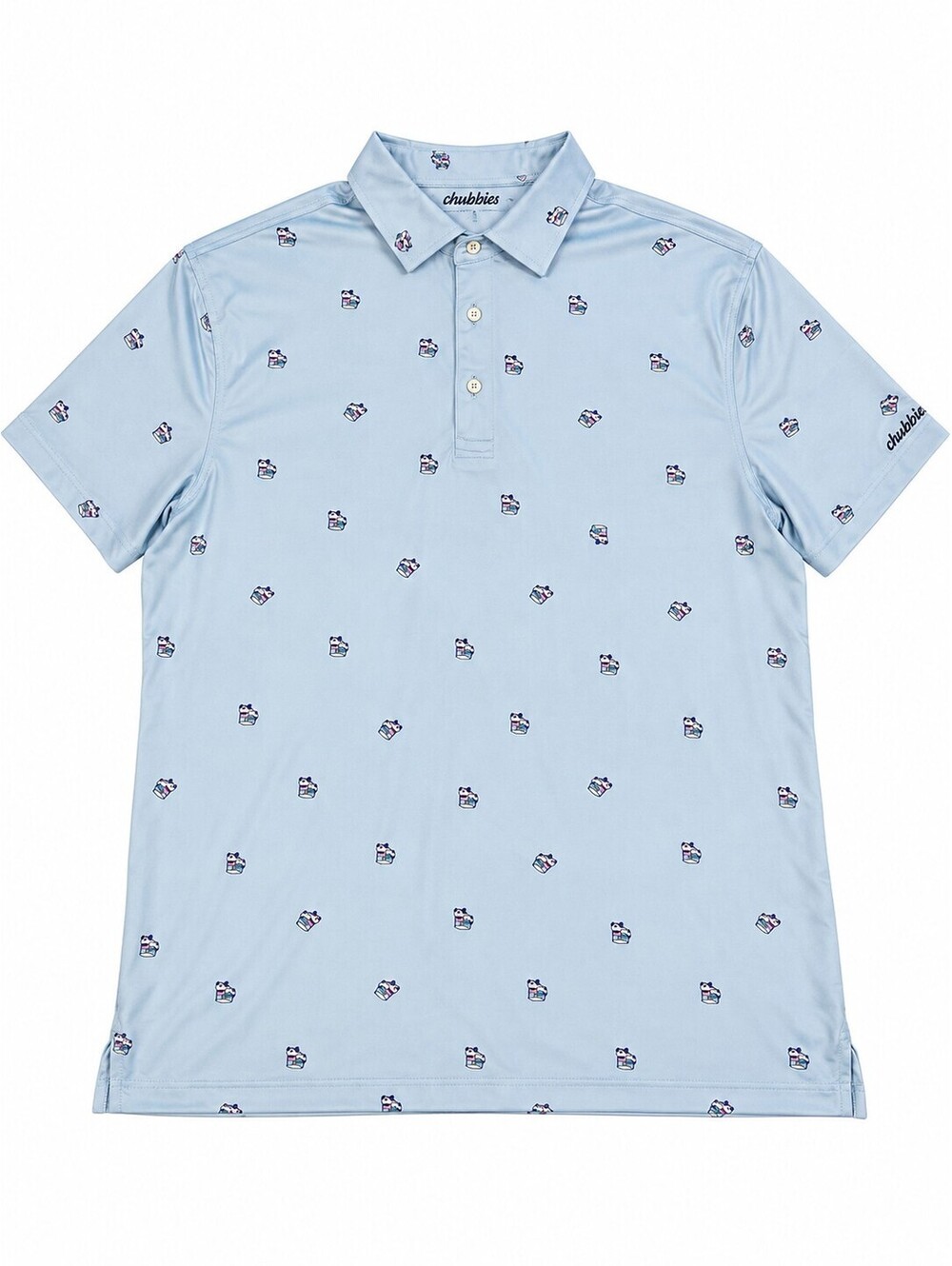 Chubbies Kiss My Putt Golf Polo Men’s M Blue Golf Cart Print Performance
